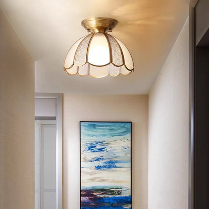 European Brass Glass L6 Ceiling Lamp