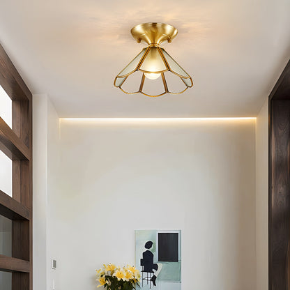 European Brass Glass L10 Ceiling Lamp
