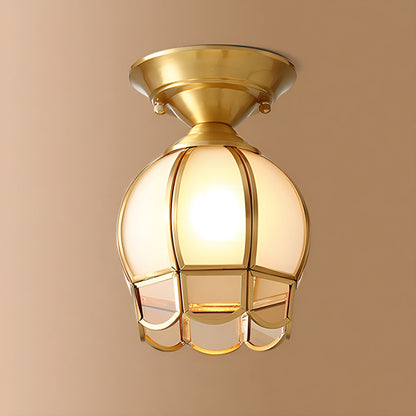 European Brass Glass L6 Ceiling Lamp