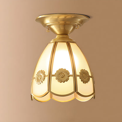 European Brass Glass L6 Ceiling Lamp