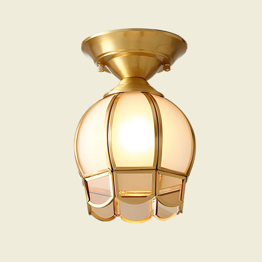 European Brass Glass L6 Ceiling Lamp