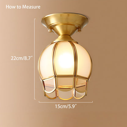 European Brass Glass L6 Ceiling Lamp