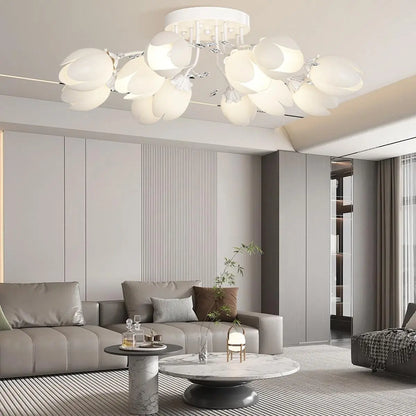 French Style Pastoral Flower Ceiling Lamp