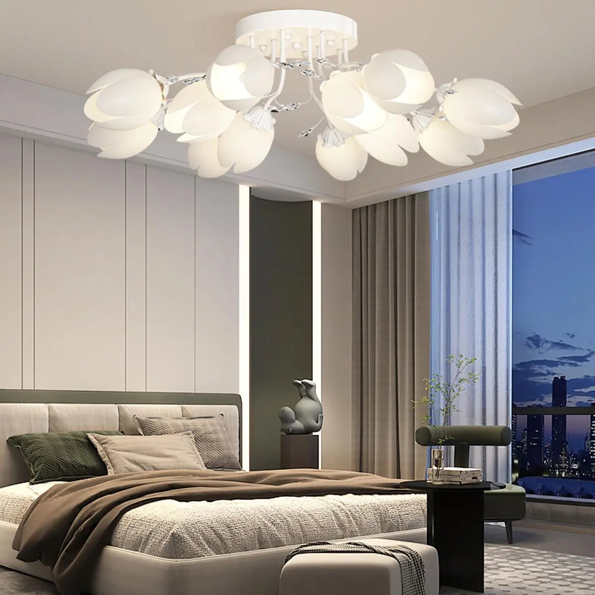 French Style Pastoral Flower Ceiling Lamp