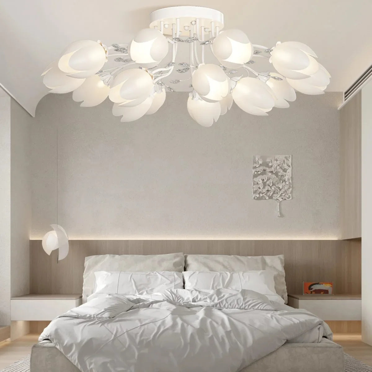 French Style Pastoral Flower Ceiling Lamp
