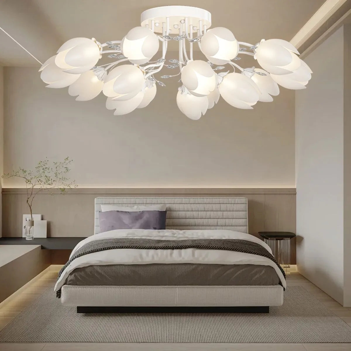 French Style Pastoral Flower Ceiling Lamp