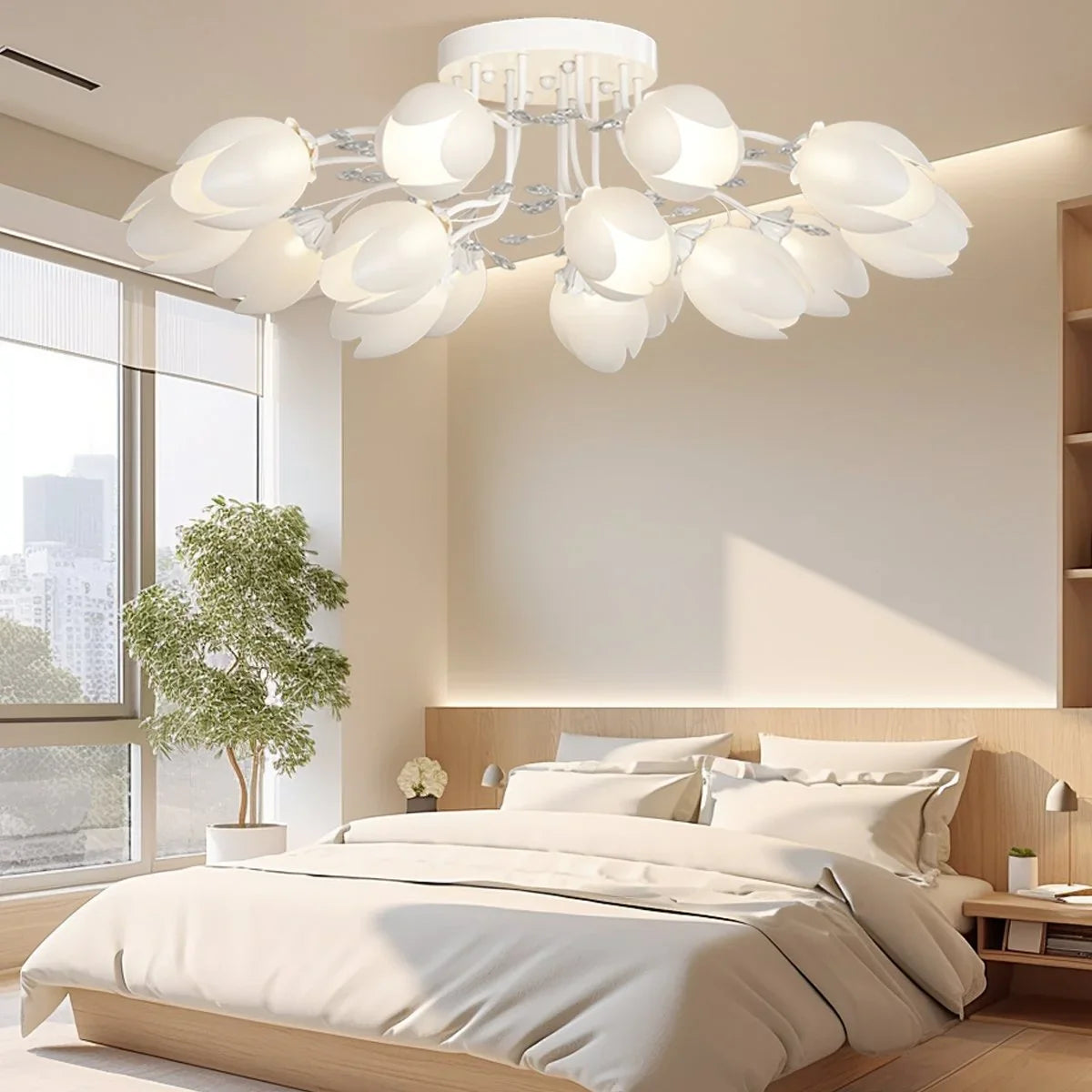 French Style Pastoral Flower Ceiling Lamp