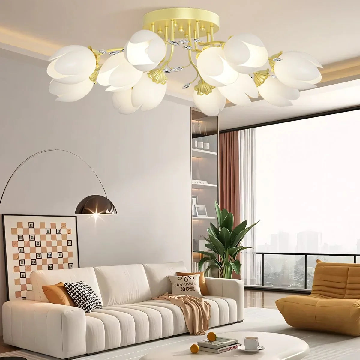 French Style Pastoral Flower Ceiling Lamp