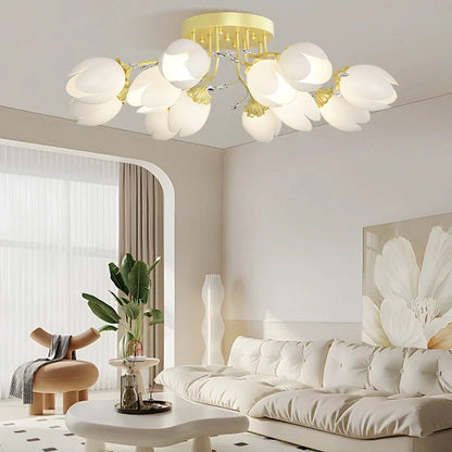French Style Pastoral Flower Ceiling Lamp