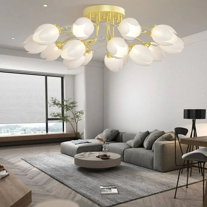 French Style Pastoral Flower Ceiling Lamp