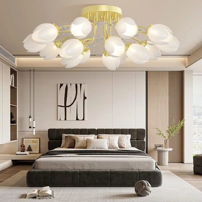 French Style Pastoral Flower Ceiling Lamp
