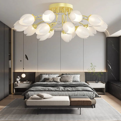 French Style Pastoral Flower Ceiling Lamp