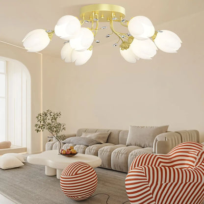 French Style Pastoral Flower Ceiling Lamp