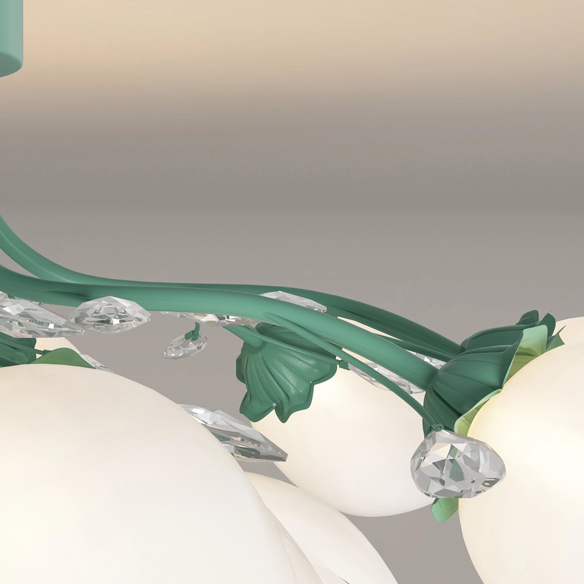 French Style Pastoral Flower Ceiling Lamp