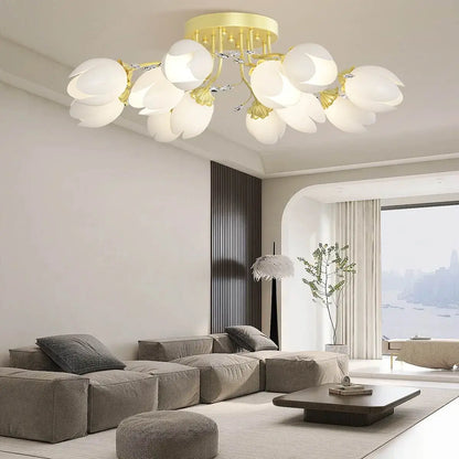 French Style Pastoral Flower Ceiling Lamp