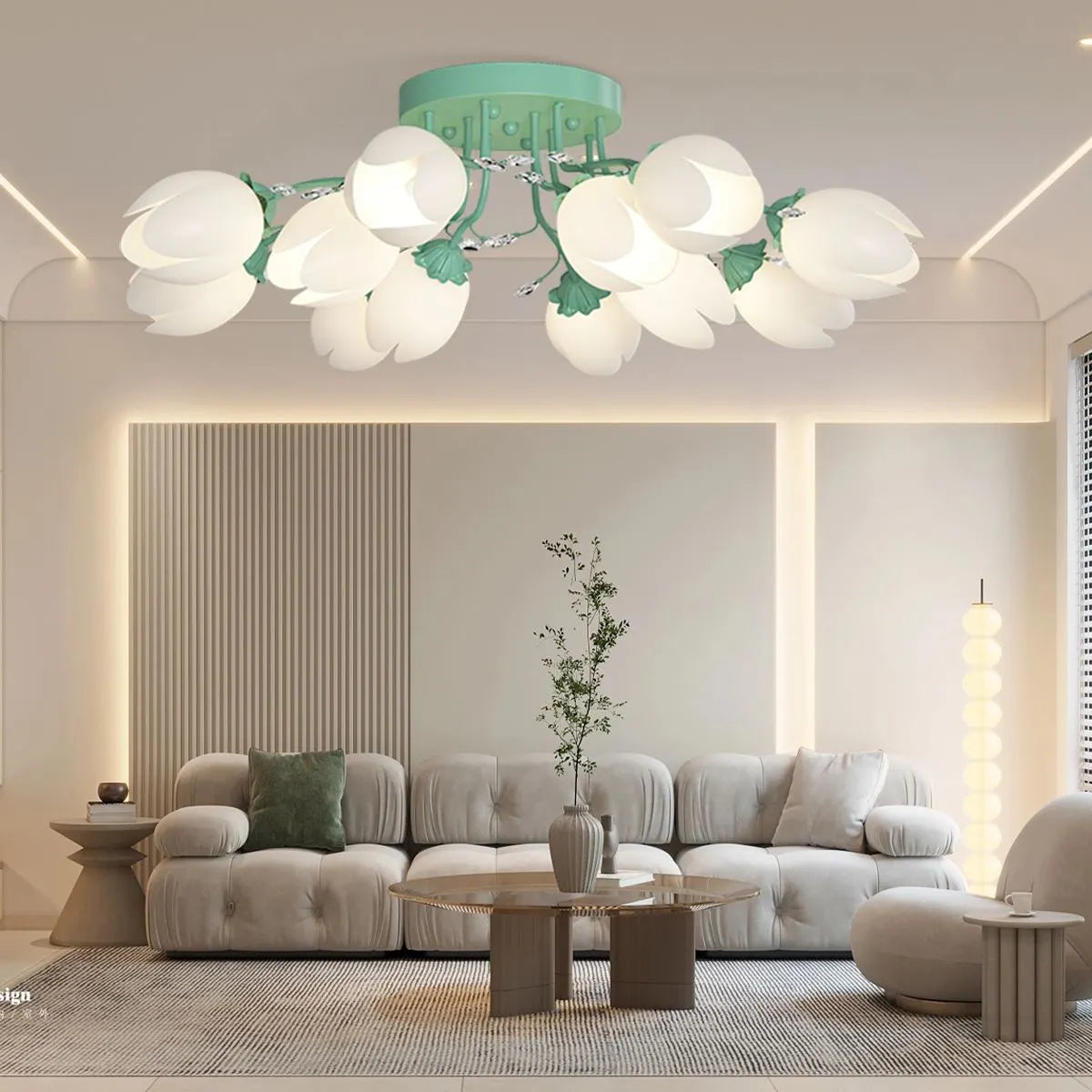 French Style Pastoral Flower Ceiling Lamp