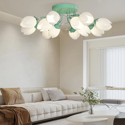 French Style Pastoral Flower Ceiling Lamp