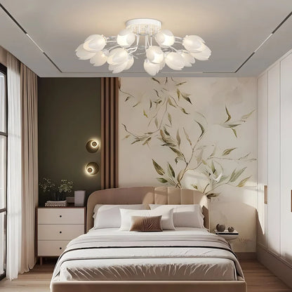 French Style Pastoral Flower Ceiling Lamp