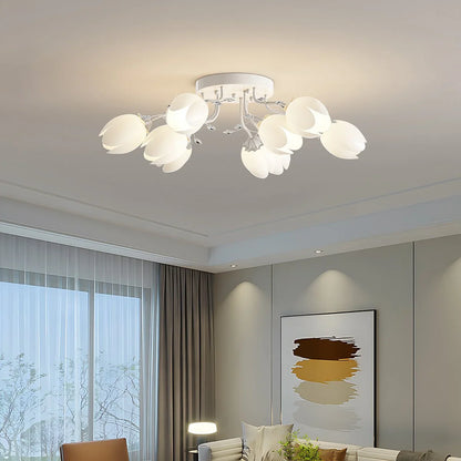 French Style Pastoral Flower Ceiling Lamp