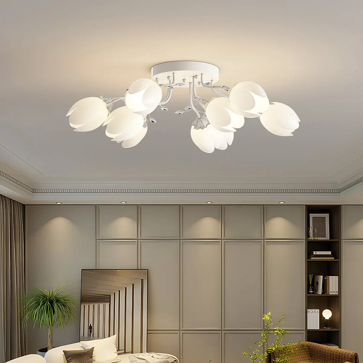 French Style Pastoral Flower Ceiling Lamp