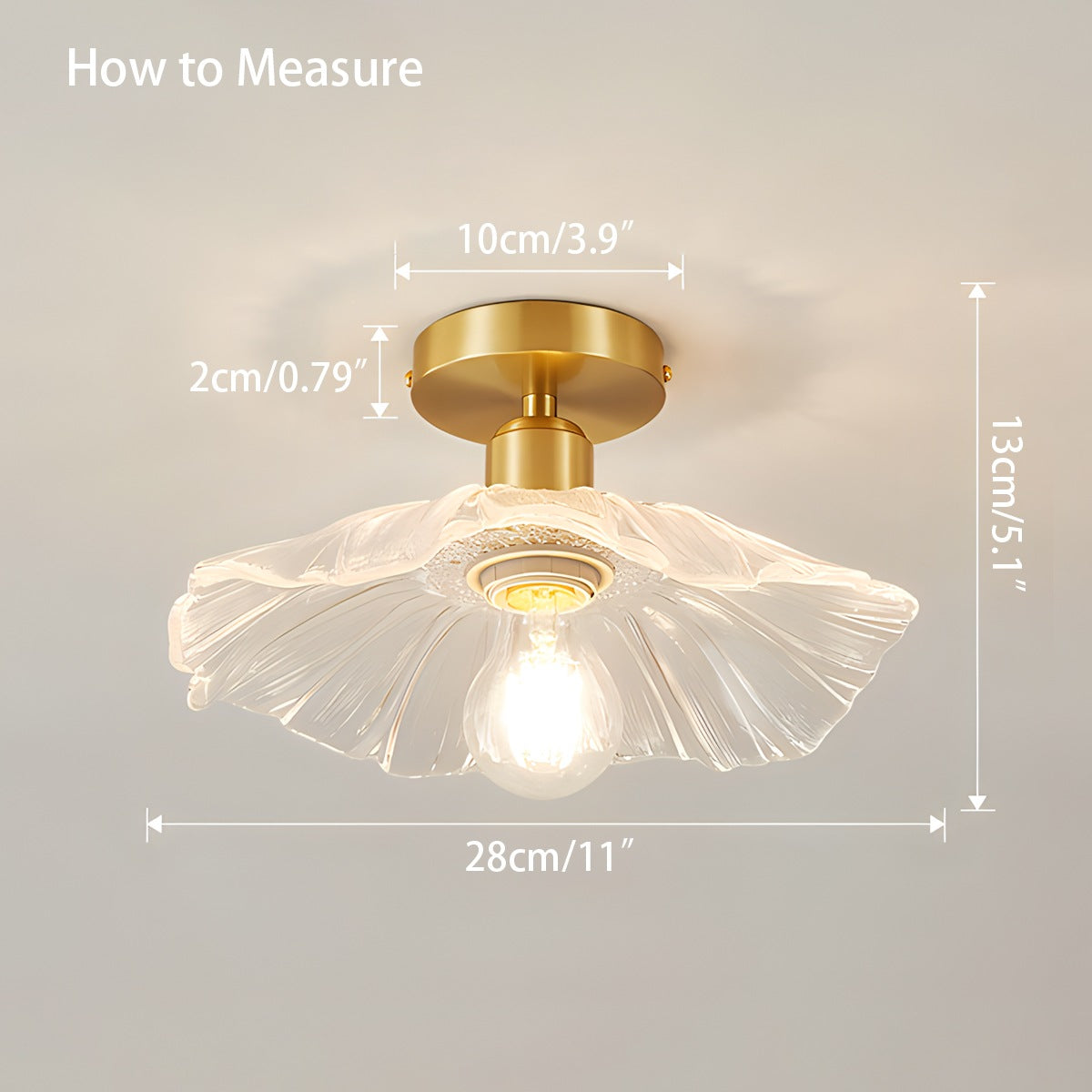 European Style Brass Glass Ceiling Lamp