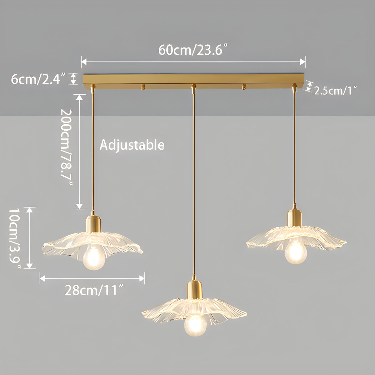 European Style Brass Glass Ceiling Lamp