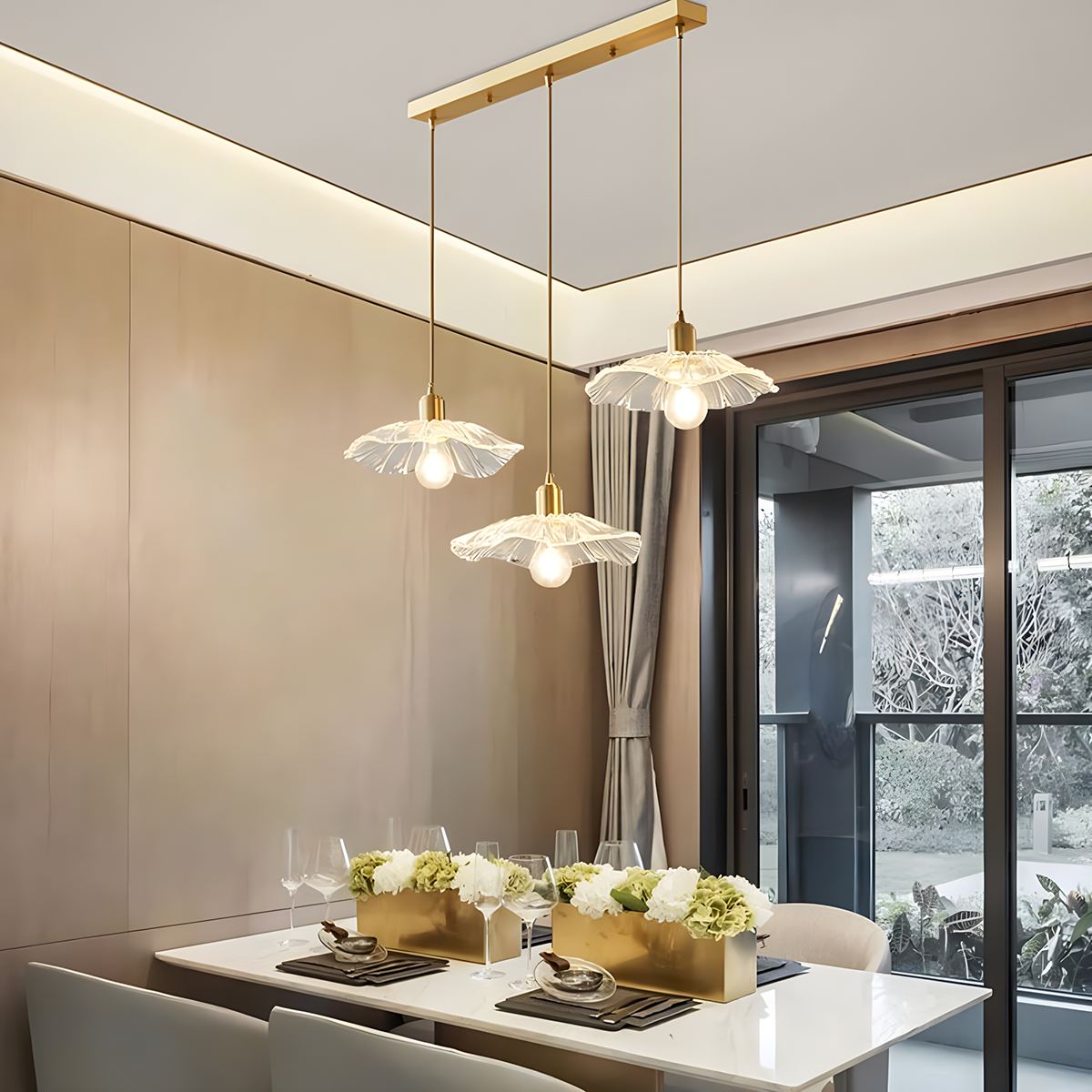 European Style Brass Glass Ceiling Lamp