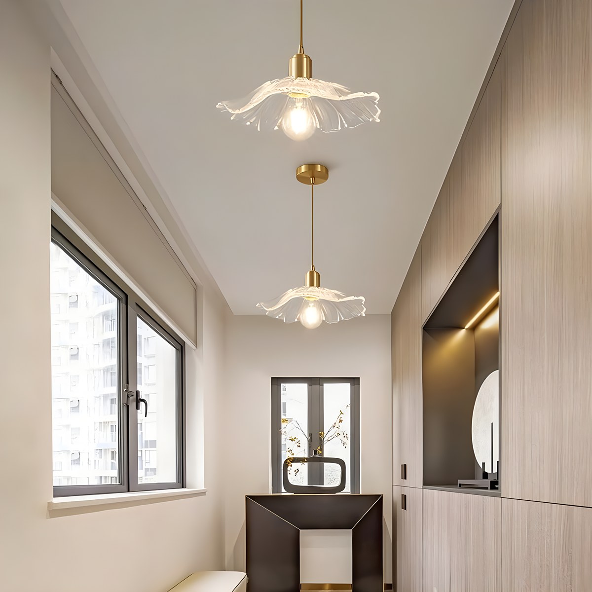 European Style Brass Glass Ceiling Lamp