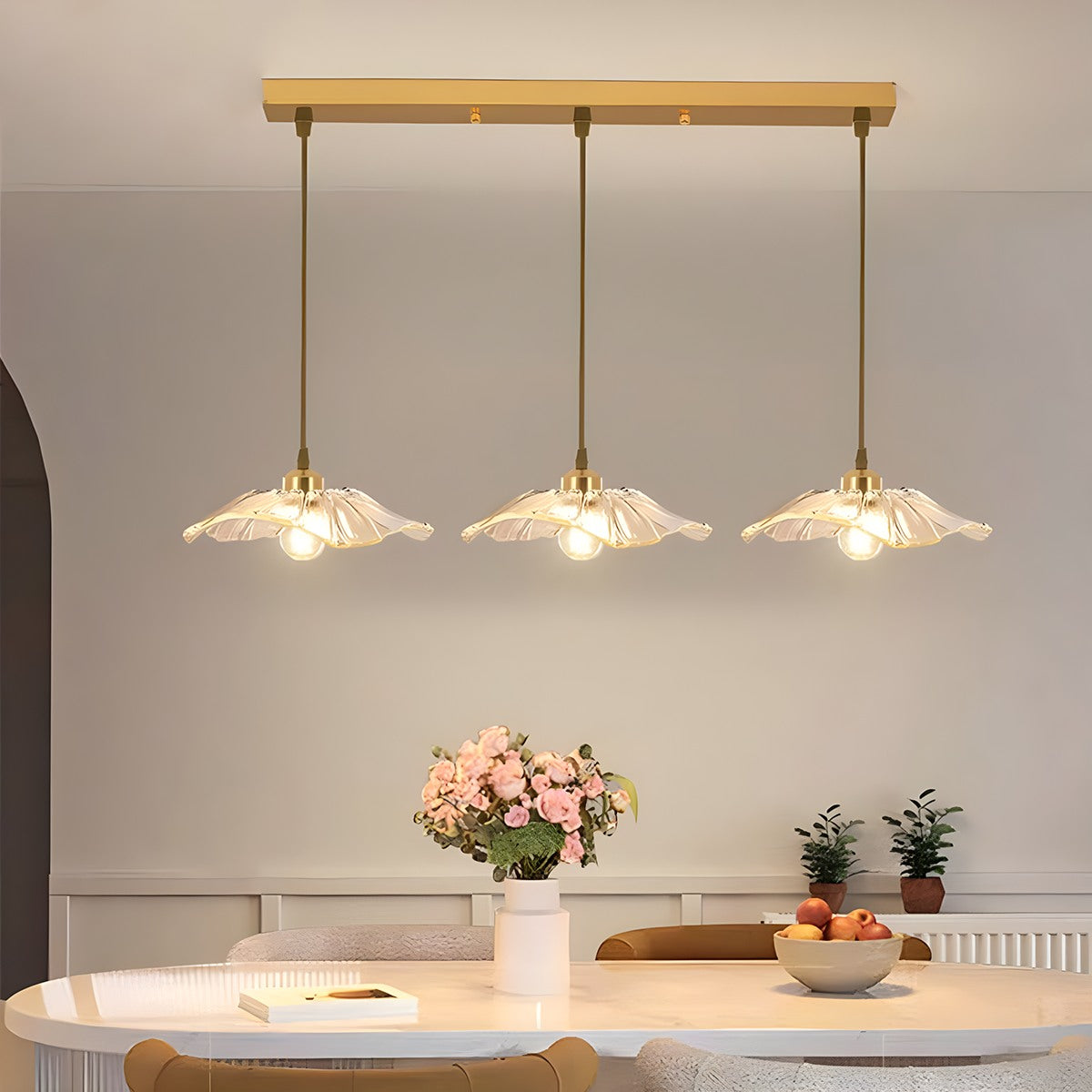 European Style Brass Glass Ceiling Lamp