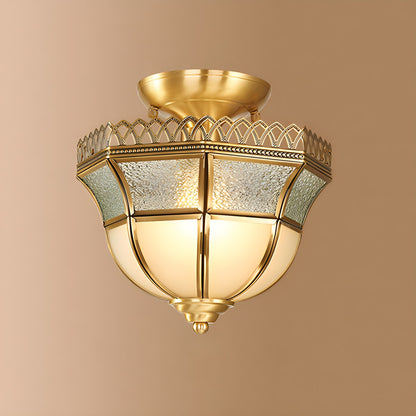 European Brass Glass L10 Ceiling Lamp