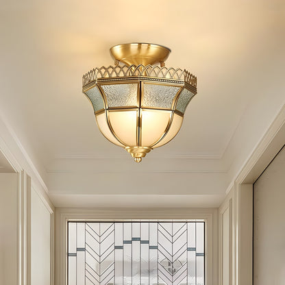 European Brass Glass L10 Ceiling Lamp