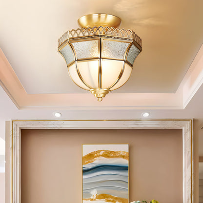 European Brass Glass L10 Ceiling Lamp