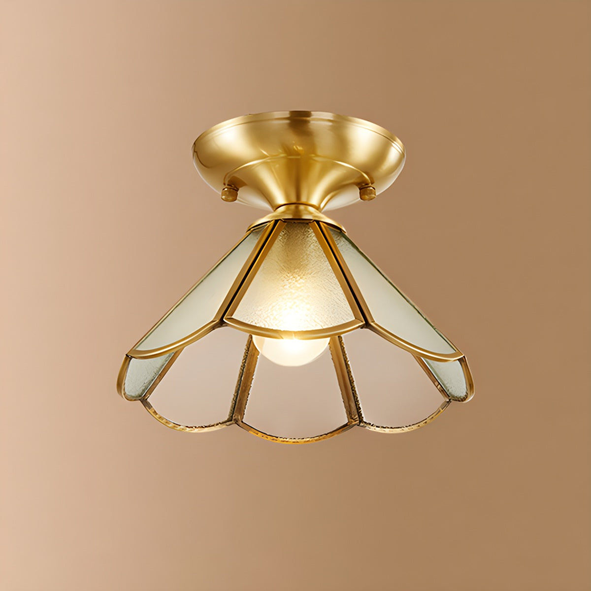 European Brass Glass L10 Ceiling Lamp