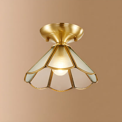 European Brass Glass L10 Ceiling Lamp