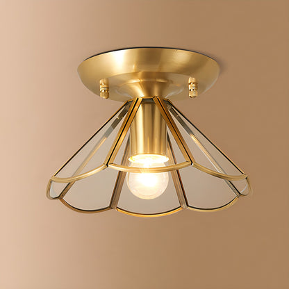 European Brass Glass L10 Ceiling Lamp