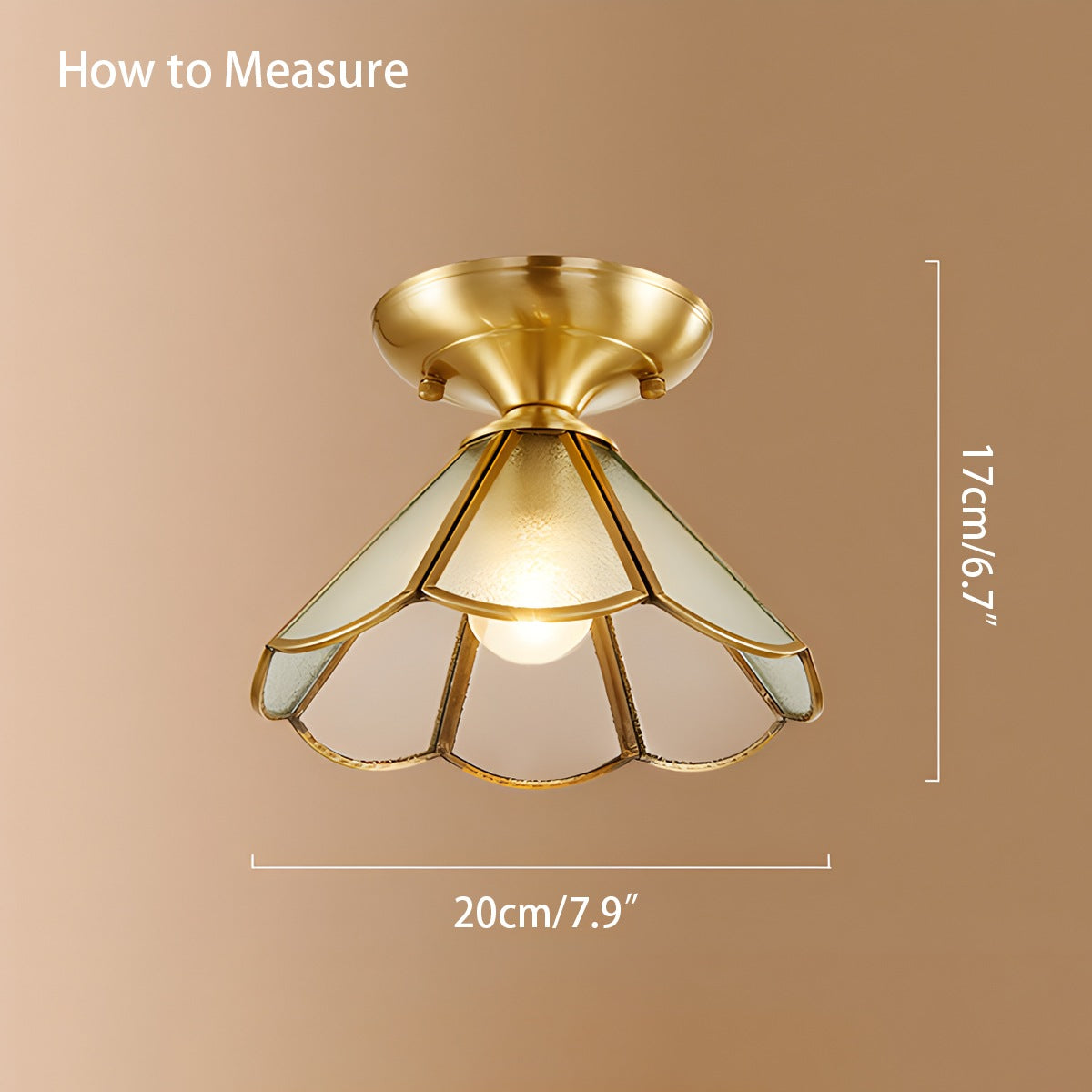 European Brass Glass L10 Ceiling Lamp