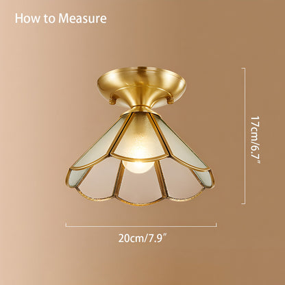 European Brass Glass L10 Ceiling Lamp