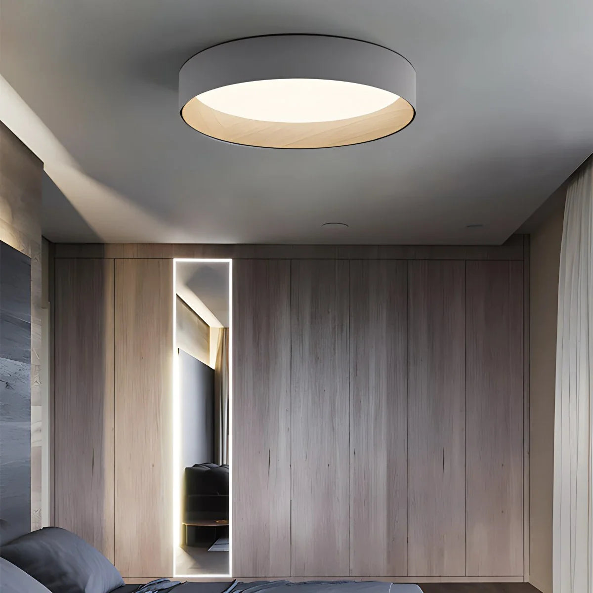 Modern Wood Grain Ceiling Lamp