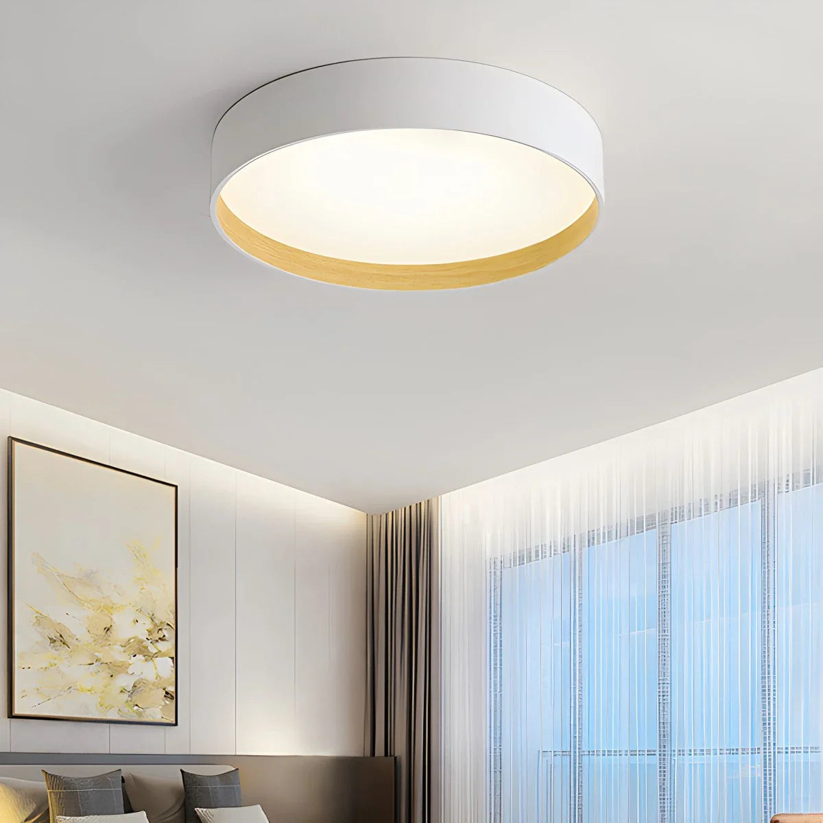 Modern Wood Grain Ceiling Lamp