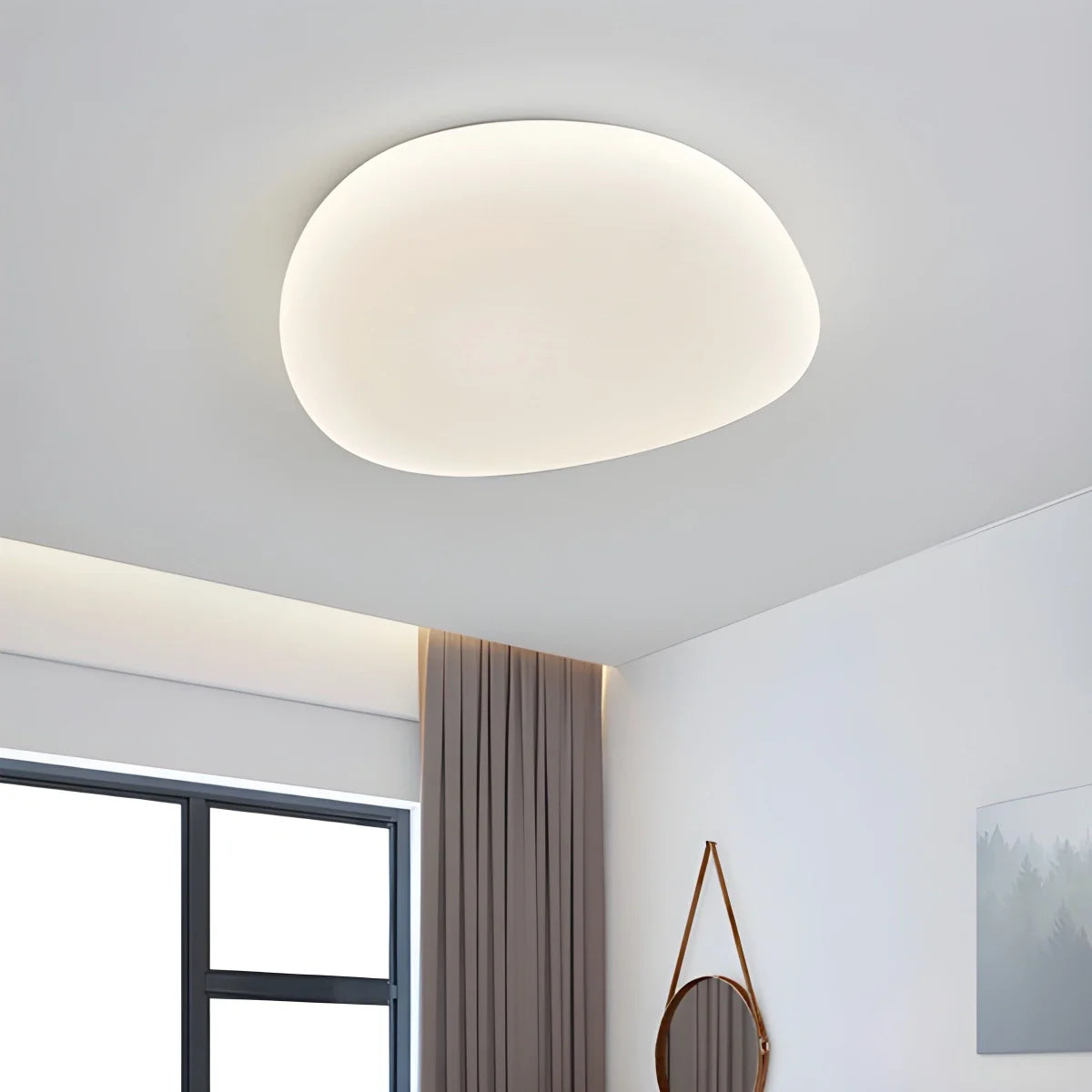 Modern White Marble Shaped Ceiling Lamp