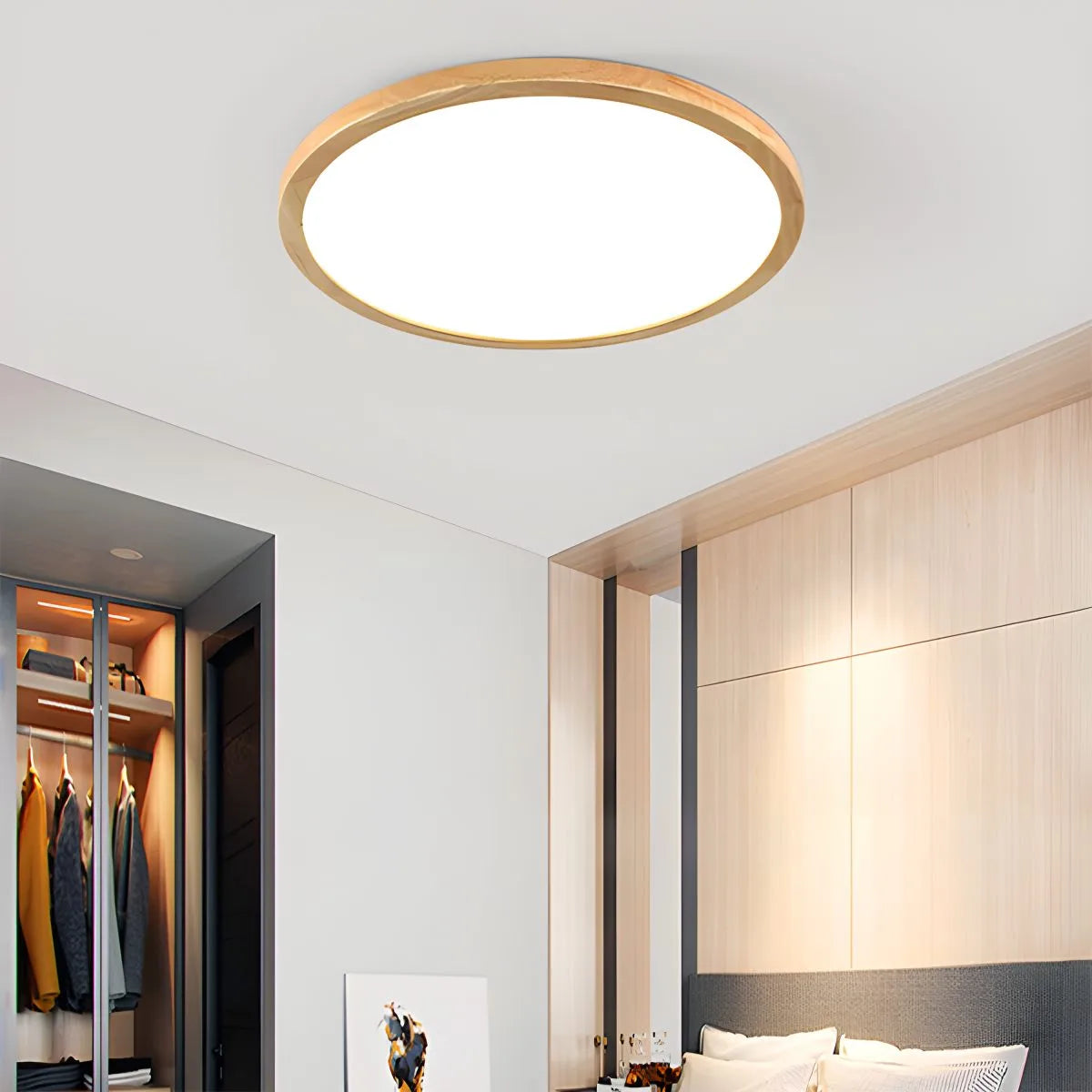 Modern Wooden Bedroom Ceiling Lamp
