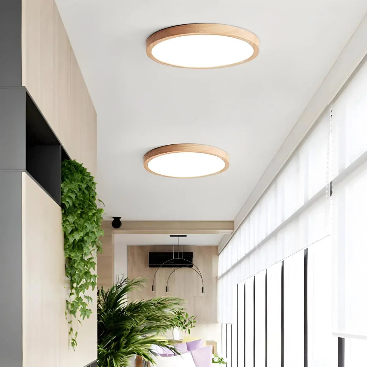 Modern Wooden Bedroom Ceiling Lamp