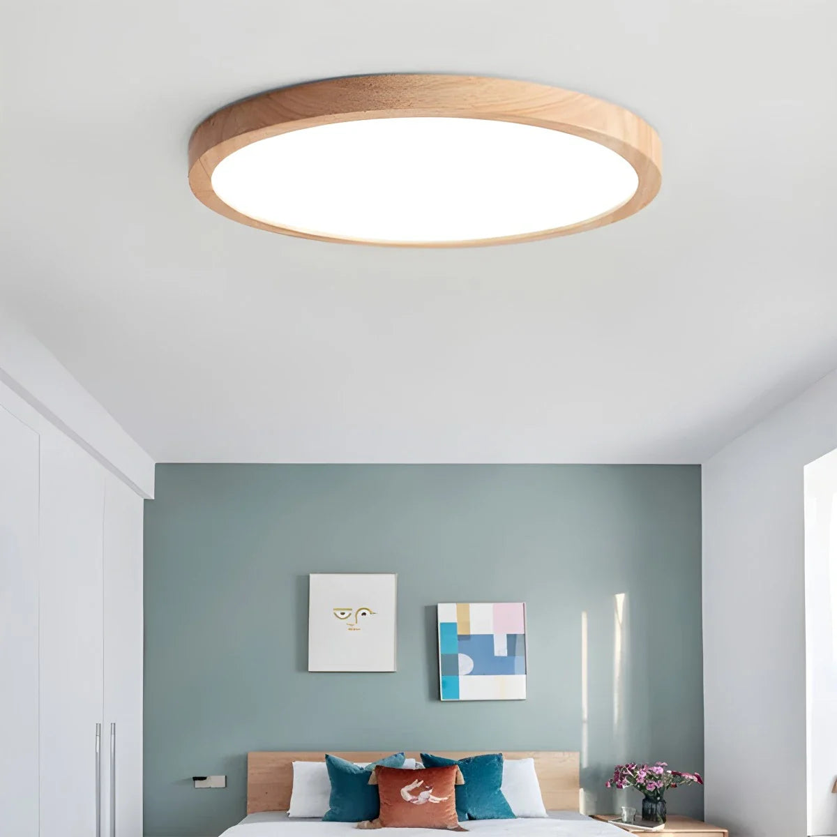 Modern Wooden Bedroom Ceiling Lamp