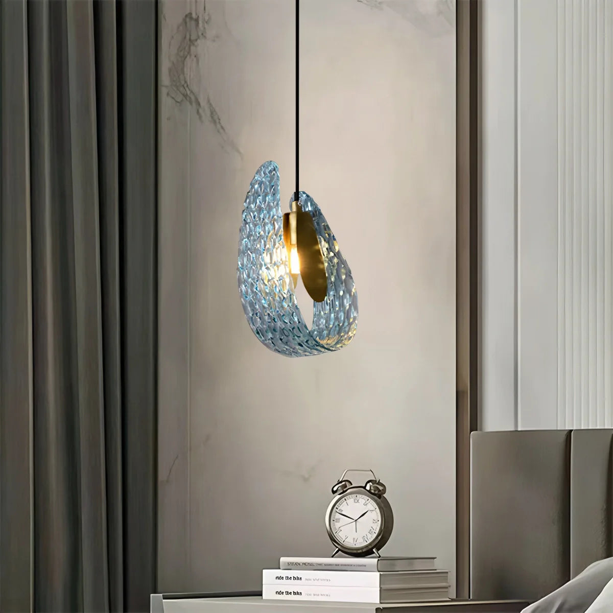 Peacock Blue Art Glass Chandelier