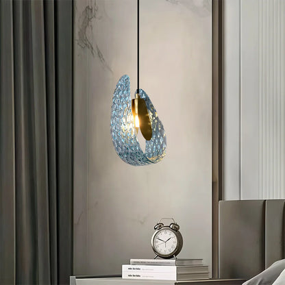 Peacock Blue Art Glass Chandelier