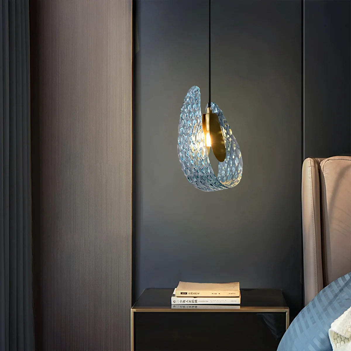 Peacock Blue Art Glass Chandelier