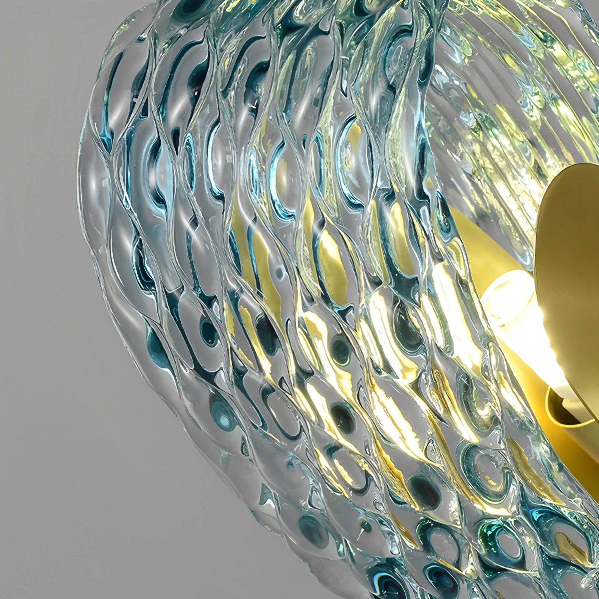 Peacock Blue Art Glass Chandelier