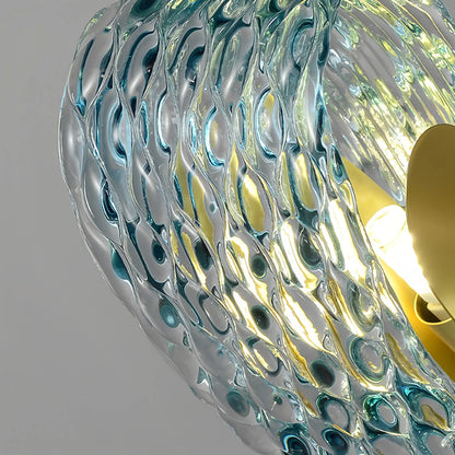 Peacock Blue Art Glass Chandelier