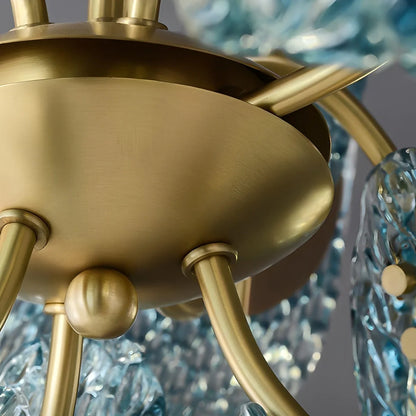 Peacock Blue Art Glass Chandelier