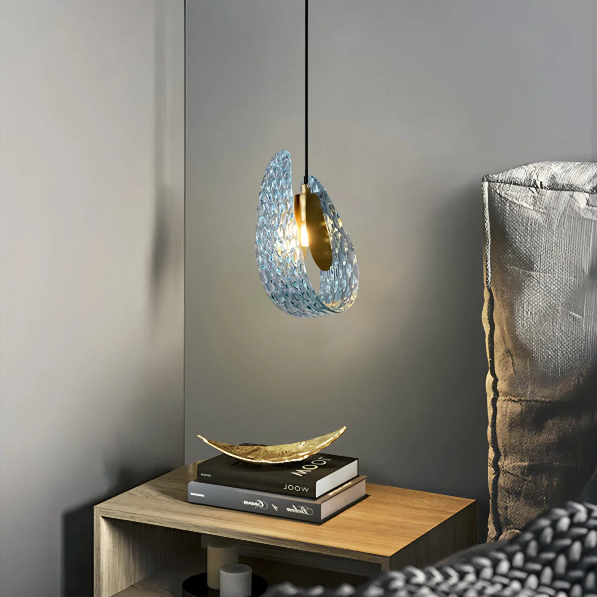 Peacock Blue Art Glass Chandelier